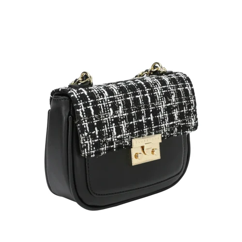 סט תיק וכפפות חורפי משובץ