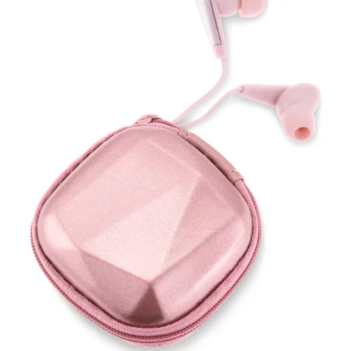 אוזניות שמע איכותיות בנרתיק יהלום מטאלי